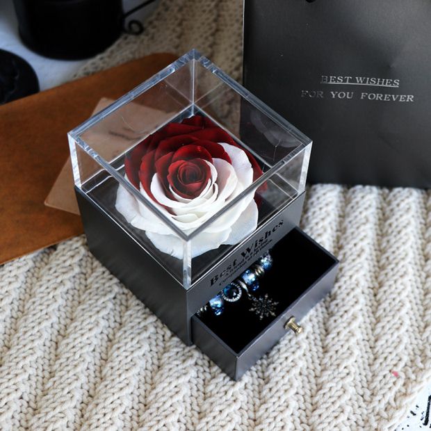 Eternal Flower Rose Jewelry Box for Birthday Presents Valentines Day Wedding Gift Image