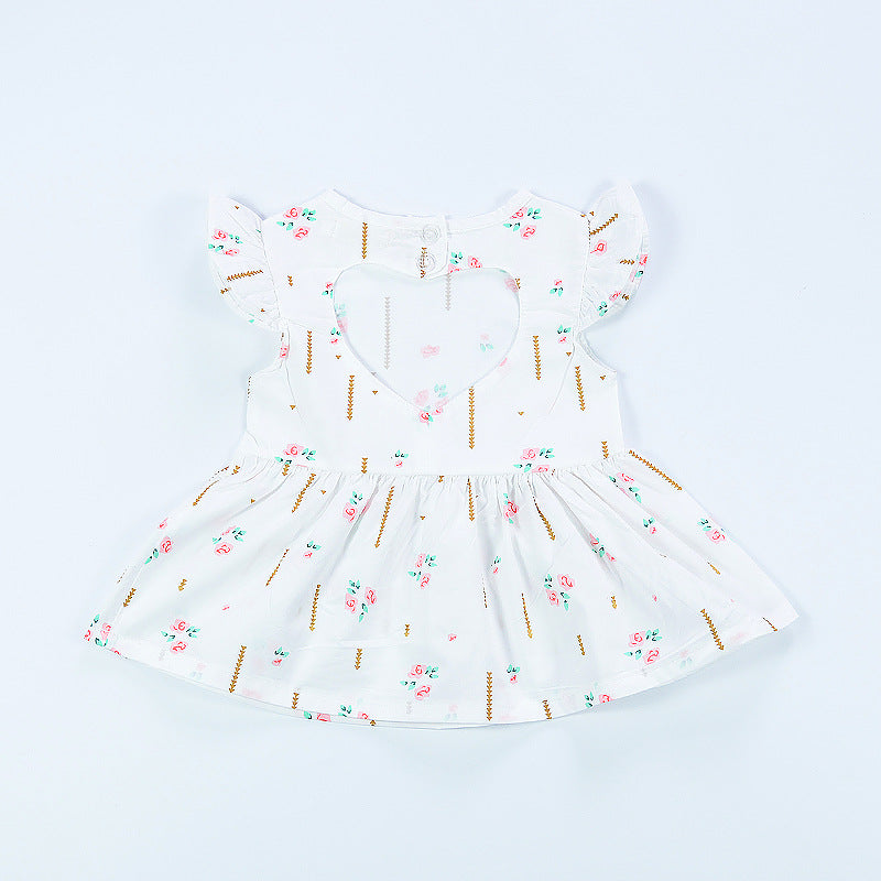 Baby Love Lvkong Dress Female Baby Fly Sleeve Flower Print Dress Cotton Children New Kids Clothing Image