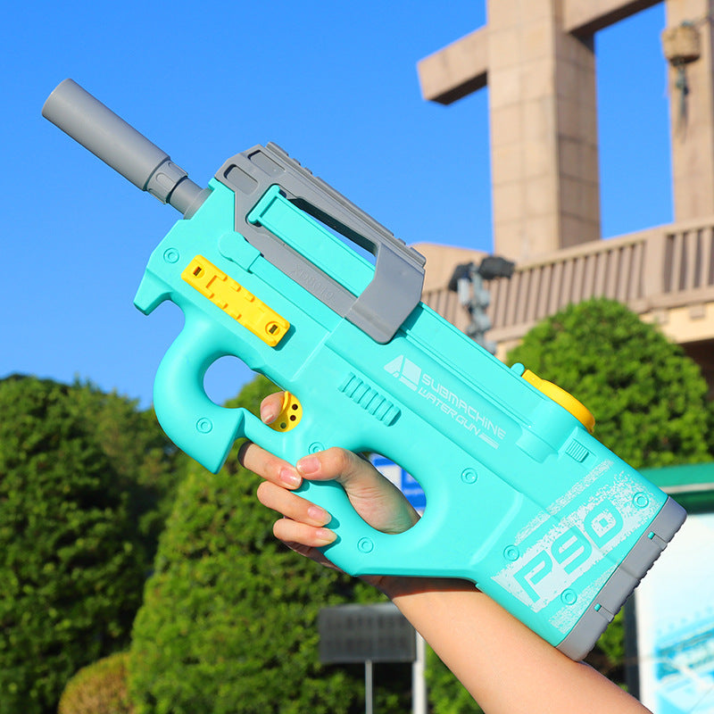 New P90 Electric Water Gun High-Tech Kids Toys Outdoor Beach Pool Large Capacity Summer Gel Blasting Water Gun For Adults Image