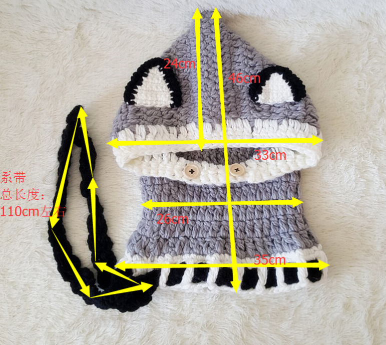 Children's wool knit hat hand-knitted warm earmuffs cape caps for men and women Image