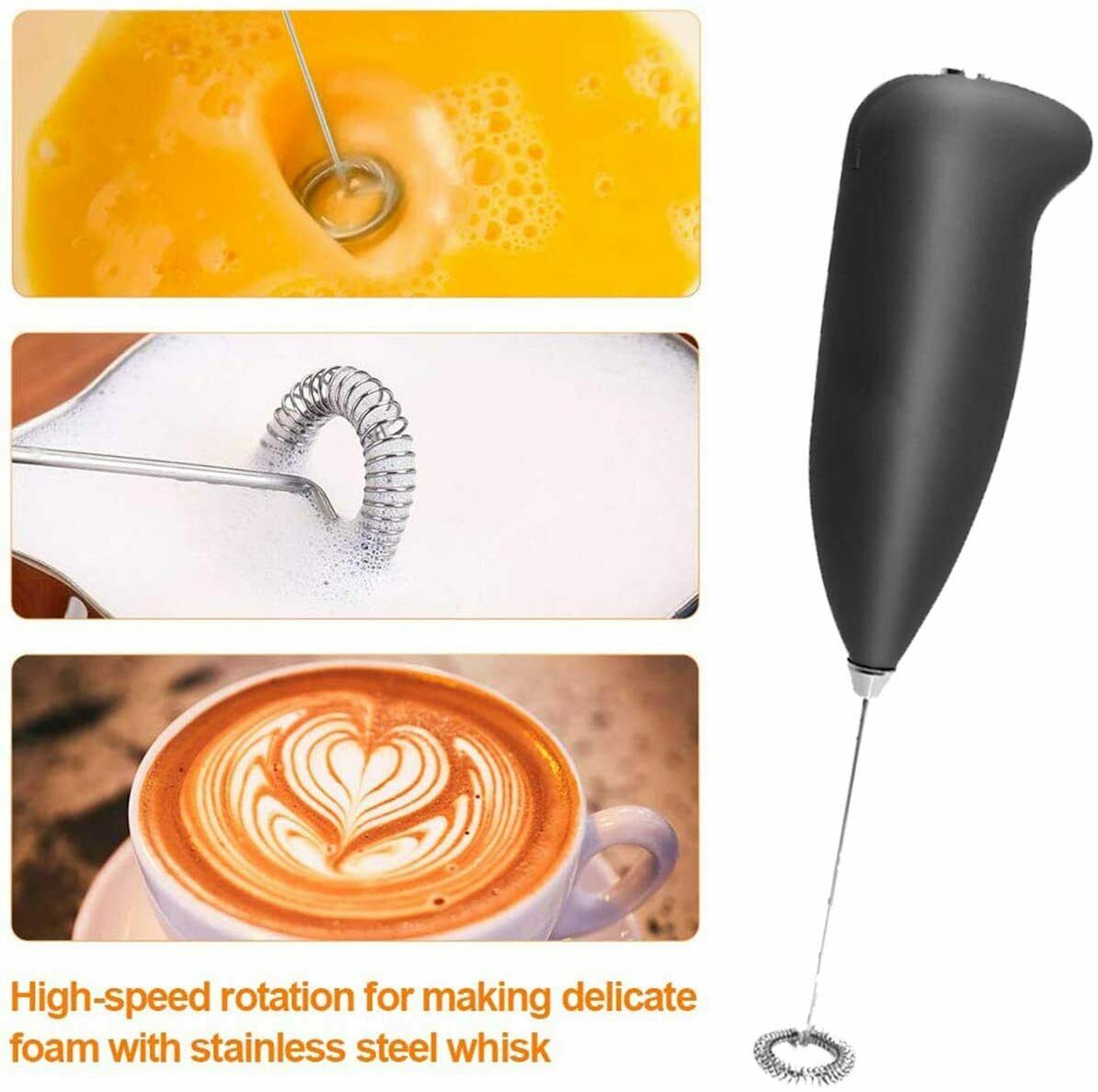 Electric Milk Frother Drink Foamer Whisk Mixer Stirrer Coffee Eggbeater Kitchen Image