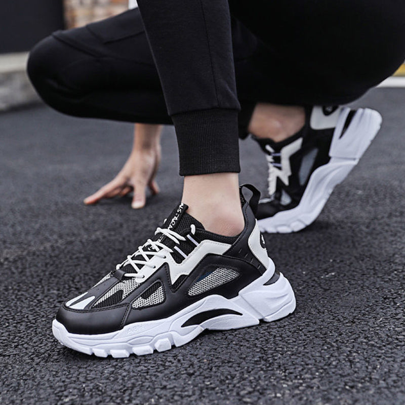 White Sneakers Men Non Slip Walking Running Shoes Sports Image