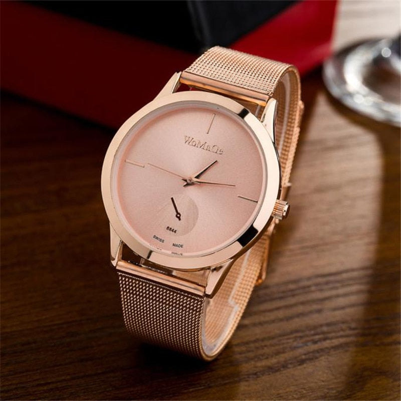 Fashion Alloy Belt Mesh Watch Unisex women's watches Minimalist Style Quartz Watch relogio feminino saat Watches for women Image