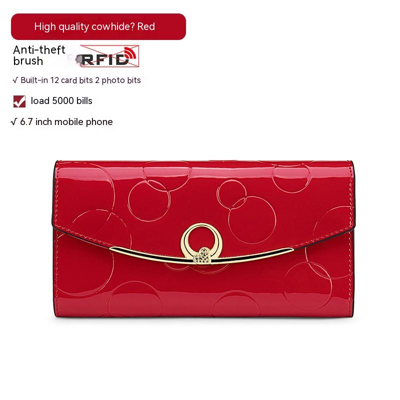 Women's Real Leather Long Large Capacity Wallet Clutch Bag Image