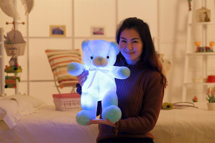 Creative Light Up LED Teddy Bear Stuffed Animals Plush Toy Colorful Glowing Christmas Gift For Kids Pillow Image