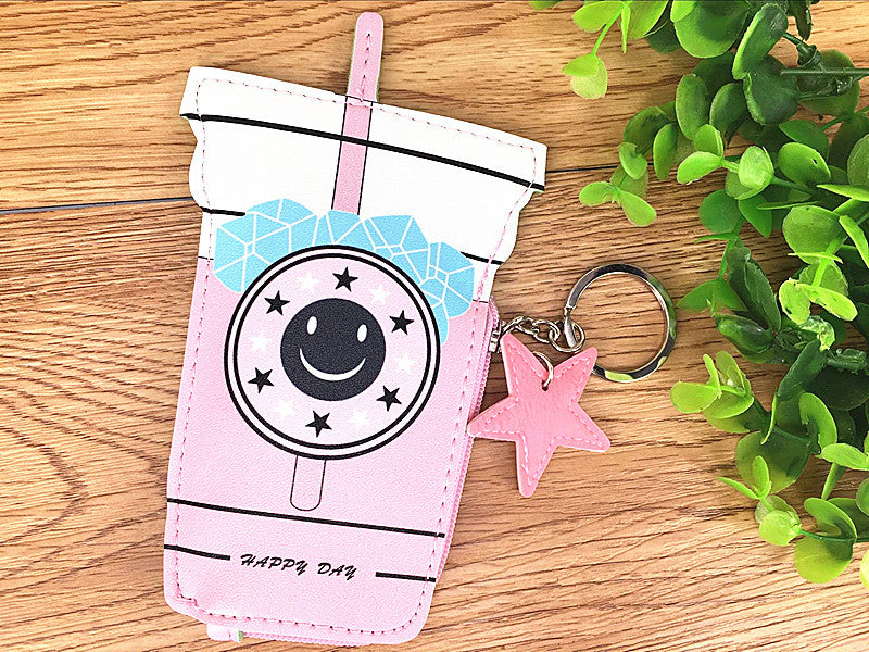 Korea creative drinks ice cream Mini Purse children coin Keychain small bag bag bag Image