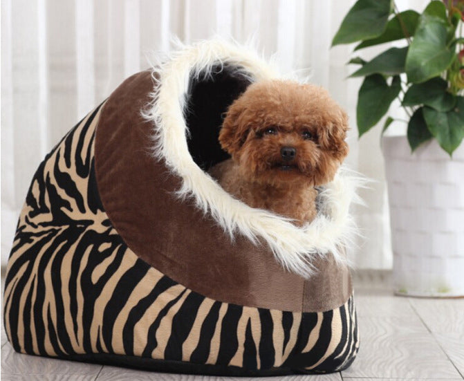 Leopard kennel cat litter cat house dog house dog bed cat bed pet bed supplies Image