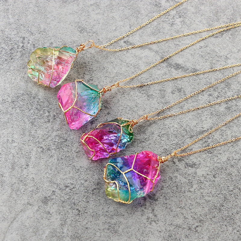 Rainbow Quartz Crystal Necklace Image