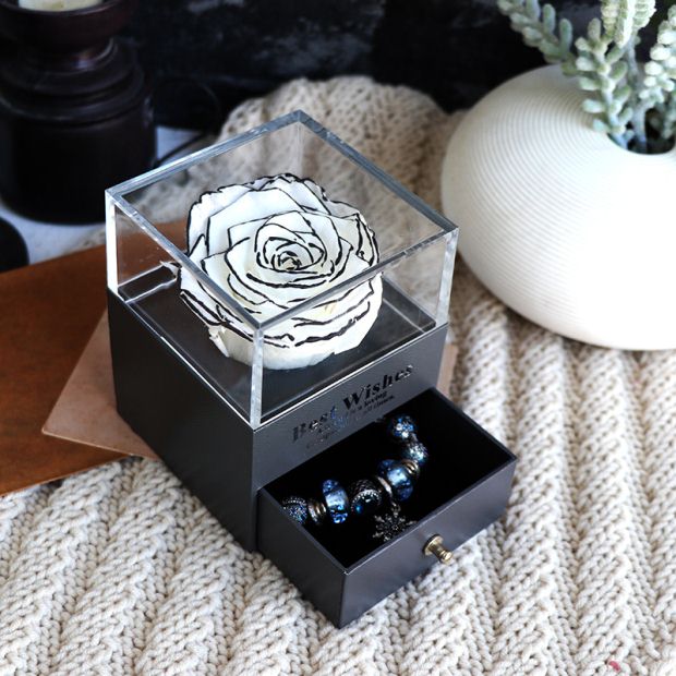 Eternal Flower Rose Jewelry Box for Birthday Presents Valentines Day Wedding Gift Image