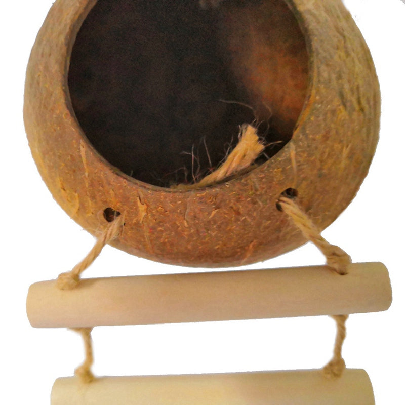 Natural coconut shell bird nest Image