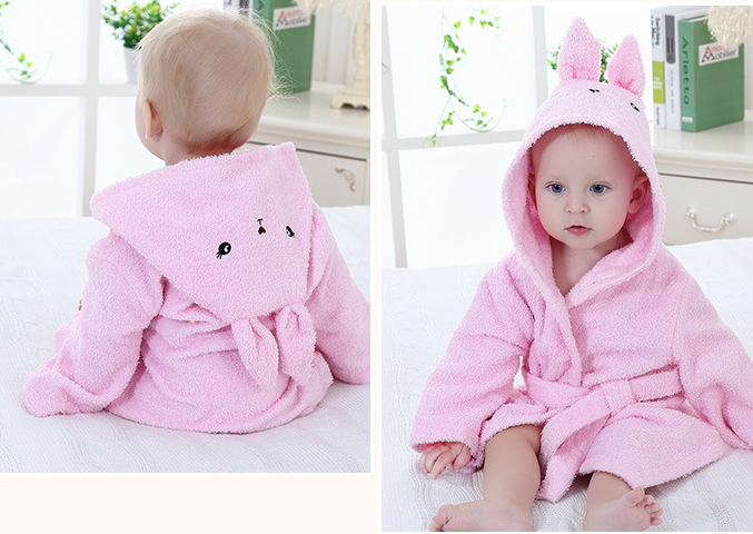 Cartoon Cute Animal Modeling Baby Bath Towels Baby Bathrobes Cotton Children's Bathrobes Baby Hooded Image