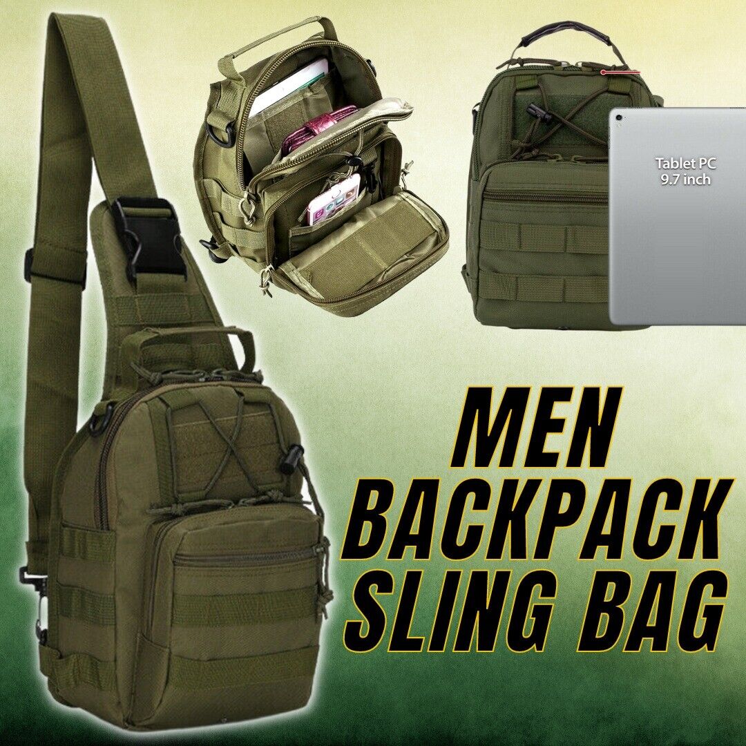 Outdoor Tactical Sling Bag Military MOLLE Crossbody Pack Chest Shoulder Backpack Image