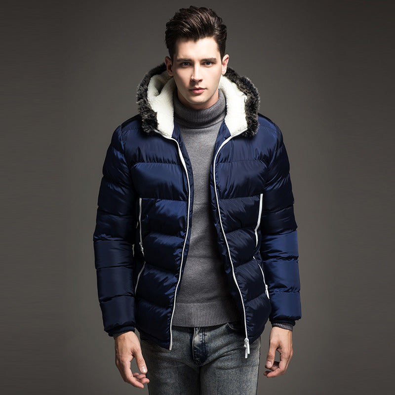 Winter Fashion Padded Coat Stitching Hood Image