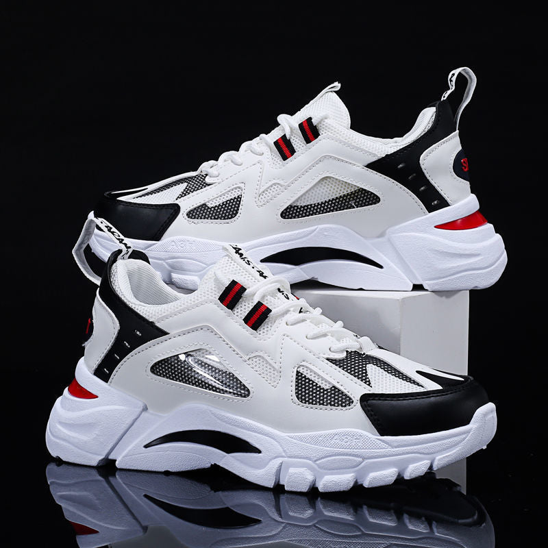 White Sneakers Men Non Slip Walking Running Shoes Sports Image