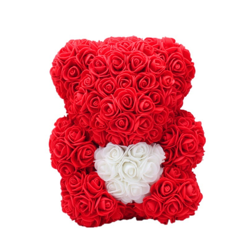 Valentine's Day Gift Rose Bear Eternal Flower Rose Teddy Bear PE Foam Bear 25cm Valentines Day Image