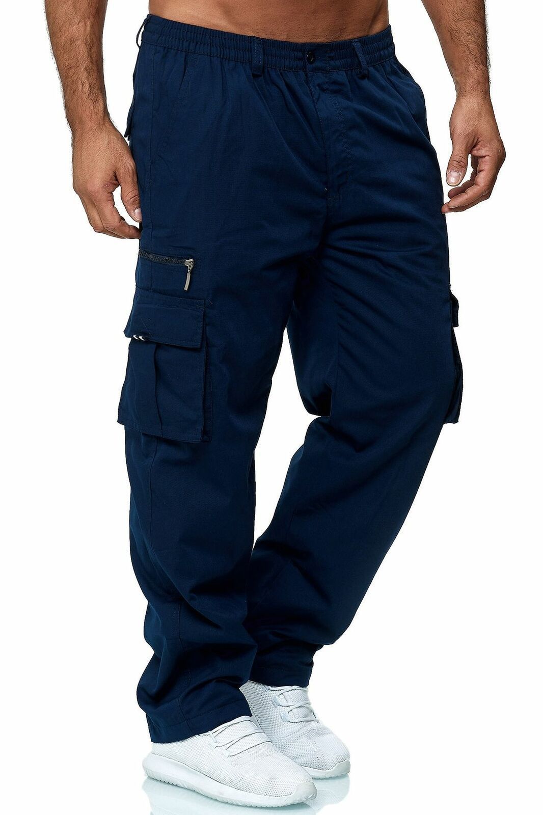 Men's Casual Multi-pocket Loose Straight Cargo Pants Image