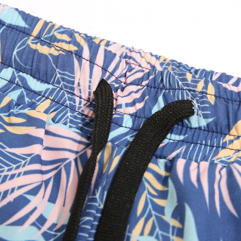 Loose Swimming Trunks Summer Printed Double Layer Beach Shorts Image