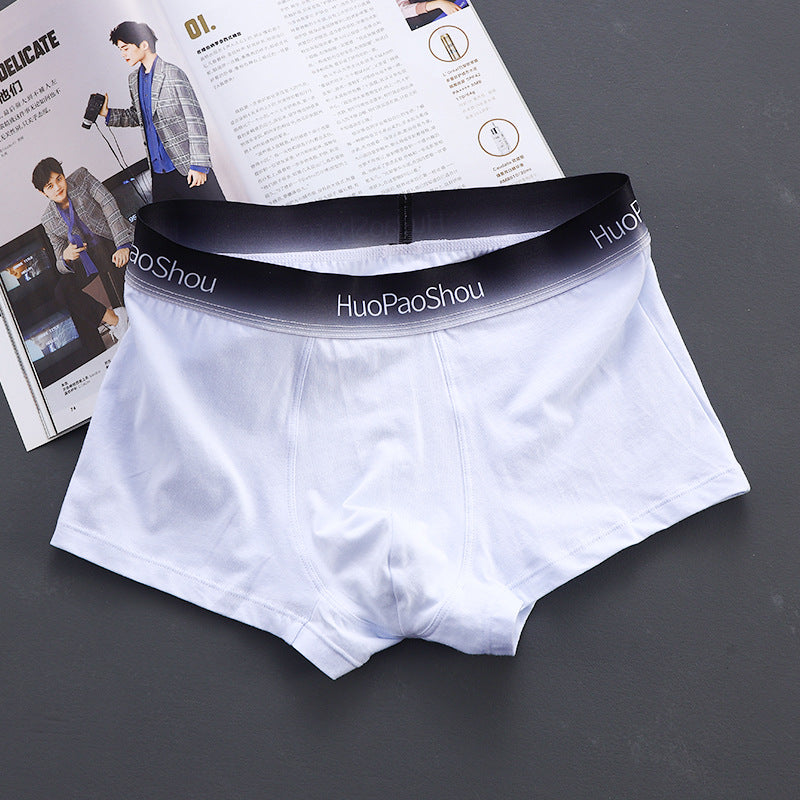 Solid Color Men's Boxer Men Panties Cotton Underpants Boxers Image