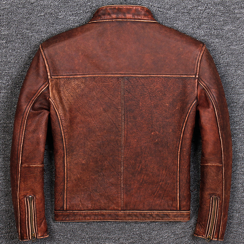 First Layer Cowhide Leather Leather Jacket, Pure Leather Jacket Image