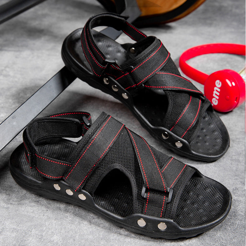 Casual Roman Sandals Men Strap Velcro Shoes Image