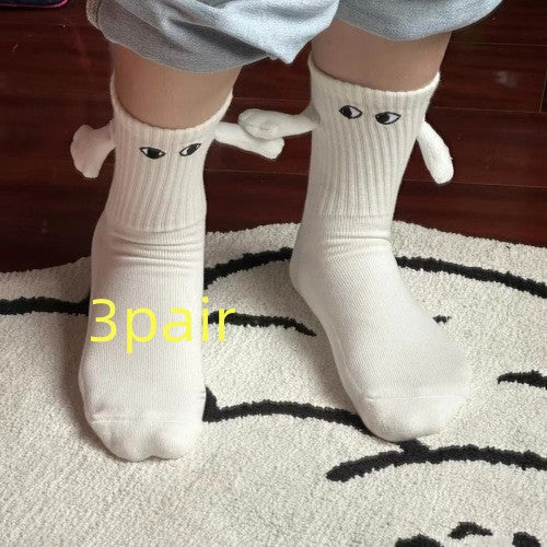 Magnetic Suction Hand In Hand Couple Socks Cartoon Lovely Breathable Comfortable Socks For Women Holding Hands Sock Image