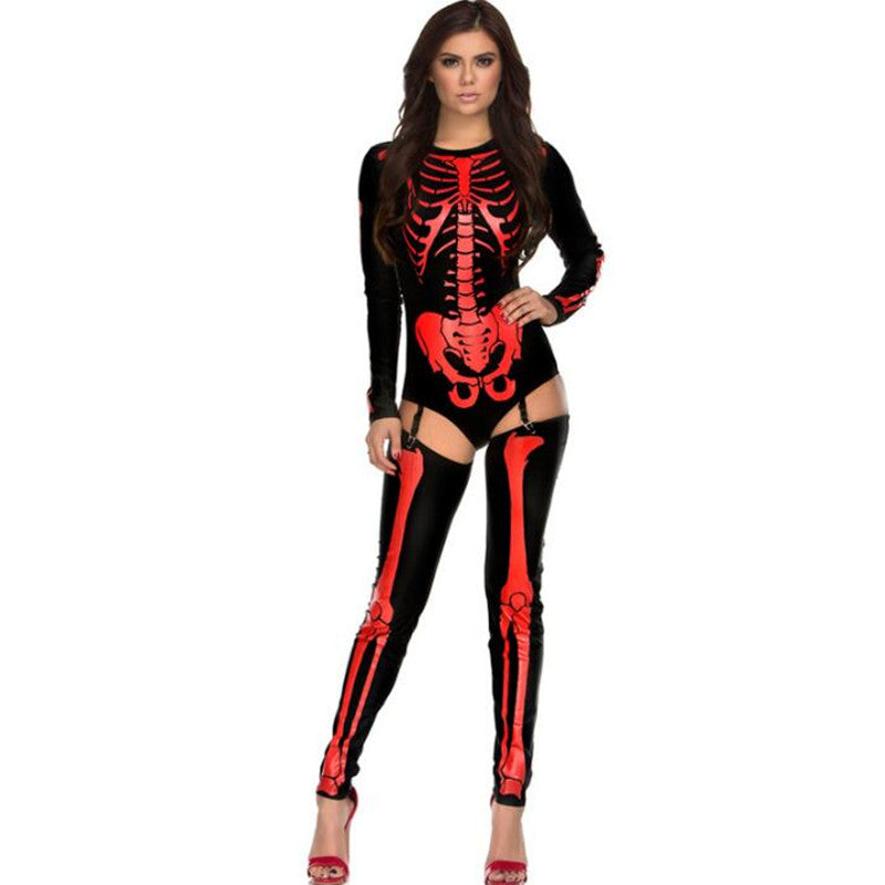 Halloween Cosplay Costume Skull Zombie Uniform Image