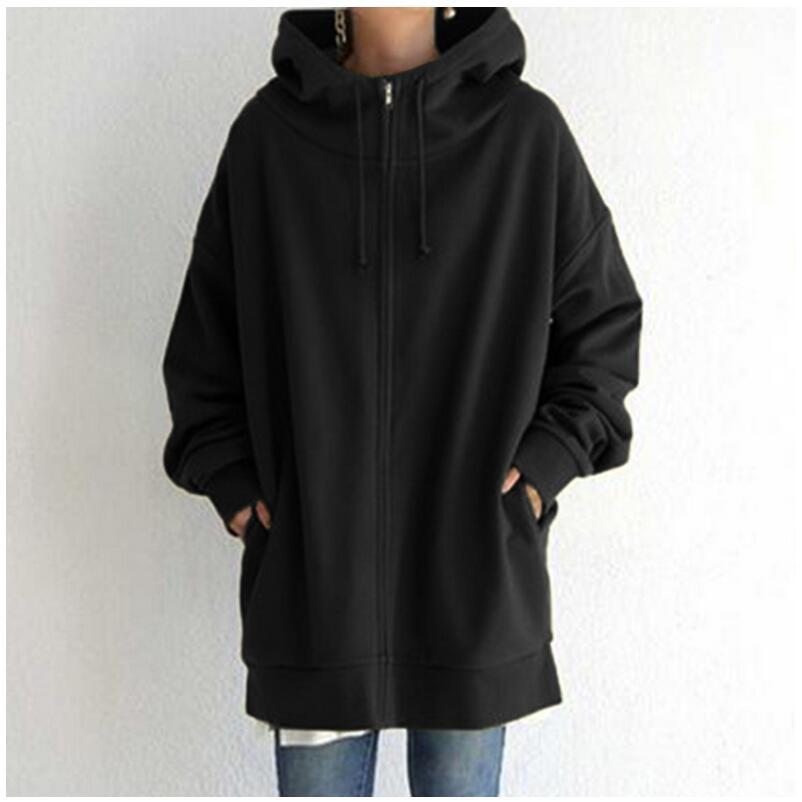 Women's Fuzzy Hoodies Long Sport Pullover Hoodie Full-Zip Hoodie Sweatshirt Image