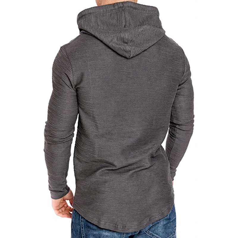 Men Hoodie Sweatshirt Casual Long Sleeve Slim Tops Gym T-shir Image