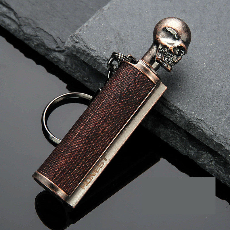 Creative Metal Keychain Lighter Wild Fire Ten Thousand Times Use Kerosene Lighters Gifts For Men Image