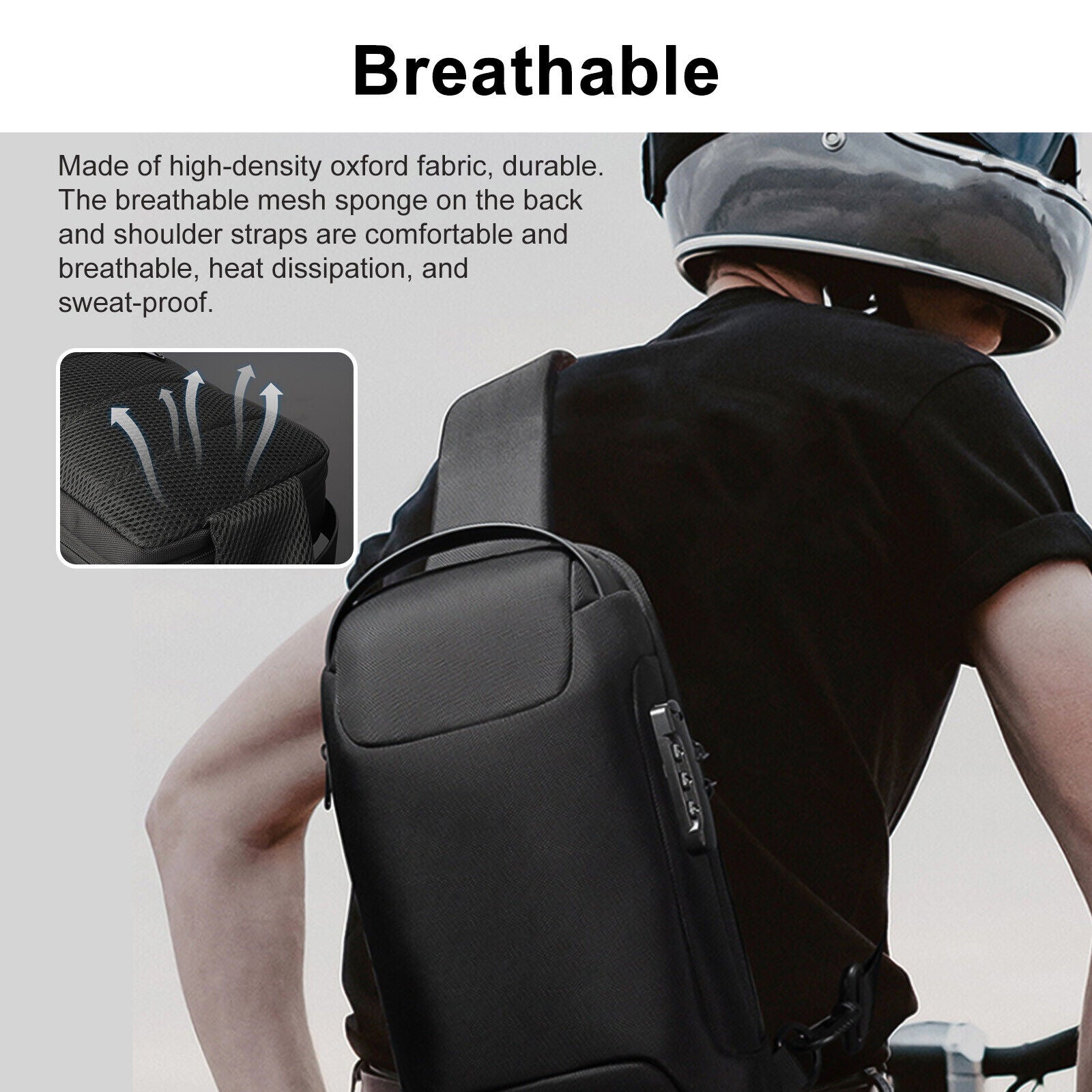 Men's Waterproof Oxford Multifunction Crossbody Bags Anti-theft Shoulder Bags Messenger Sling Chest Bag Pack For Male Sling Shoulder Crossbody Waterproof Anti-theft Chest Bag Backpack Pack USB Image