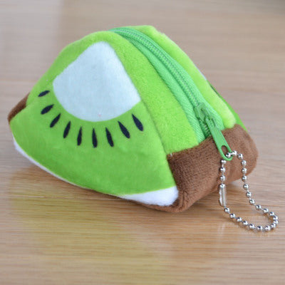 Children's Day Creative Gift Plush Solid Triangle Fruit Zero Wallet Coin Bag Key Bag Strap Image