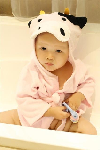 Cartoon Cute Animal Modeling Baby Bath Towels Baby Bathrobes Cotton Children's Bathrobes Baby Hooded Image