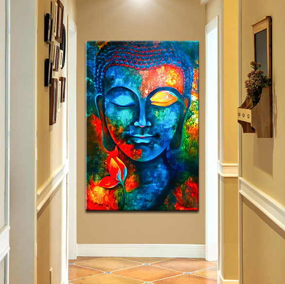 God Buddha Wall Art Canvas  Modern Buddha Canvas Art Paintings On The Wall Canvas Pictures Buddhism Posters Wall Decor Image