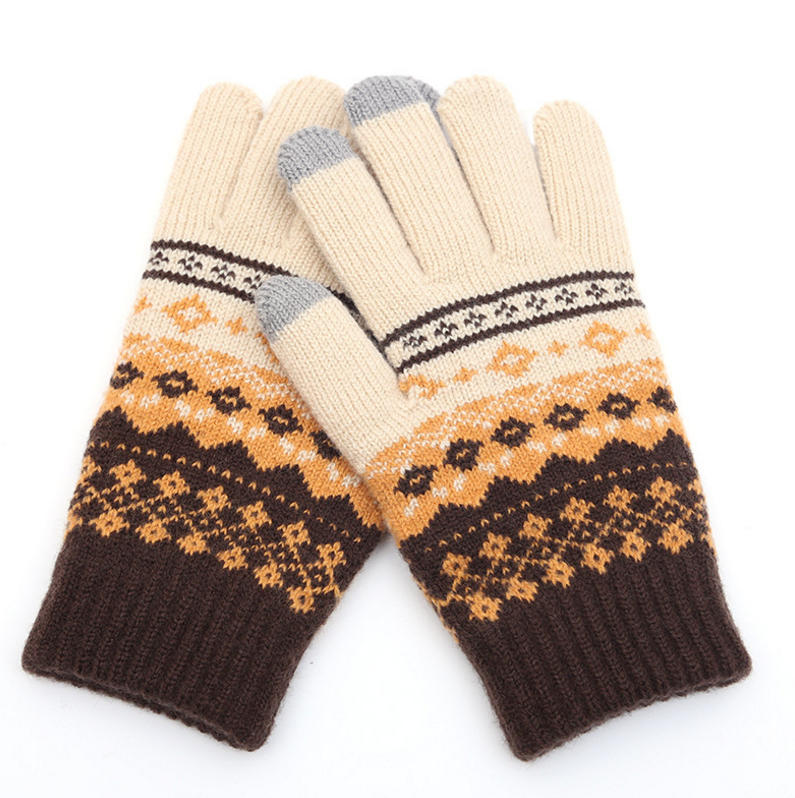 Couple knitted gloves touch screen gloves Image