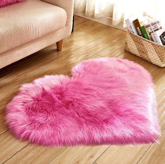 Plush Heart Shaped Carpet Non-Slip Mat Fluffy Rug Floor Mat Blanket Sofa Cushion Foot Pad Carpets For Living Room Home Decor Image