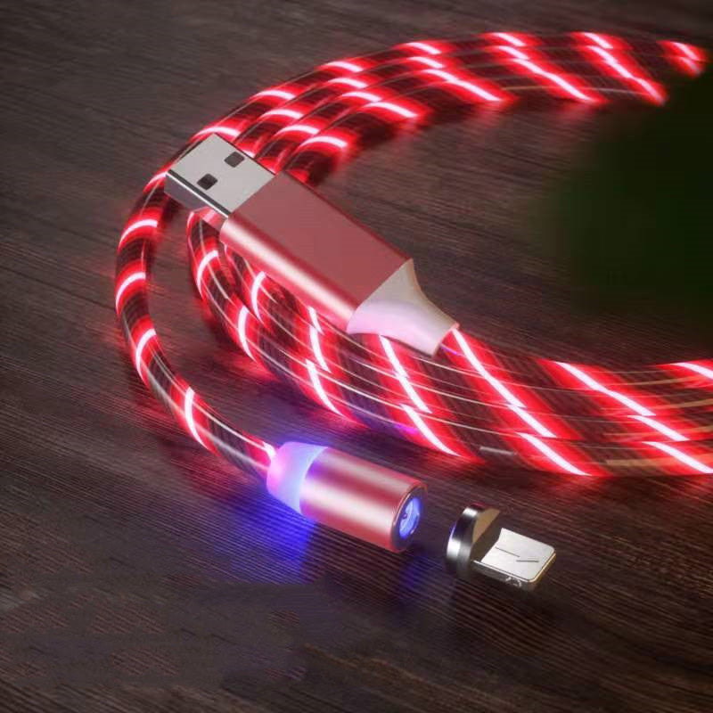 Magnetic Charging Cable Streamer Fast Charging Cable Lighting Micro USB Cable LED Magnet Charger Type-C Cable Image