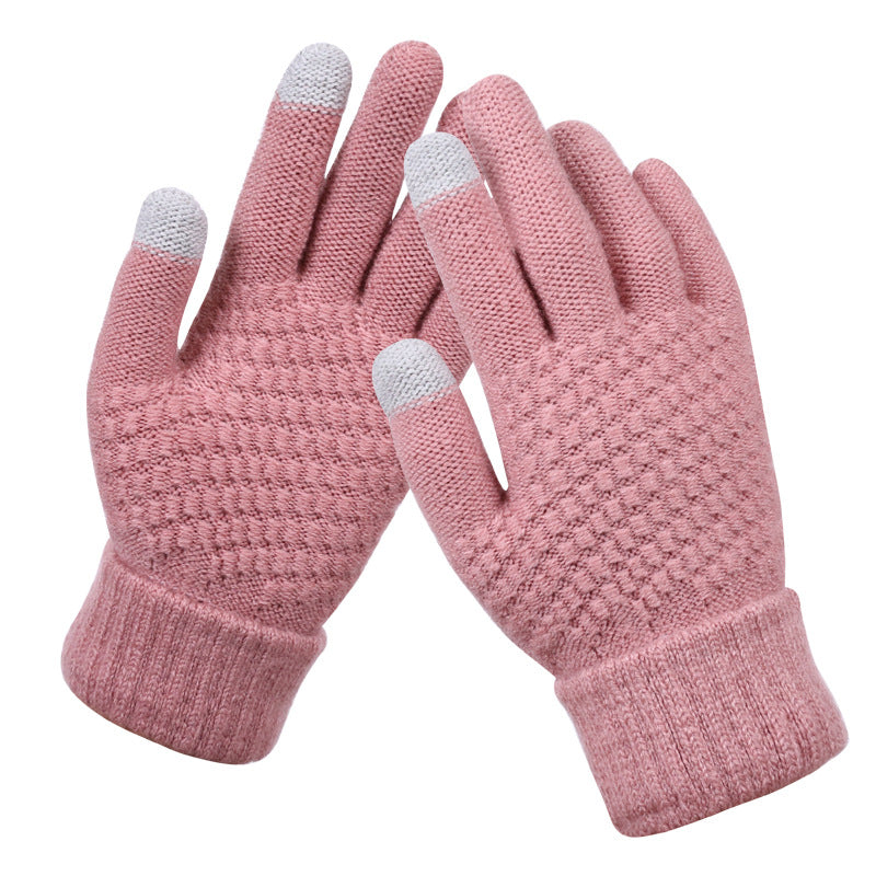 Couple knitted gloves touch screen gloves Image