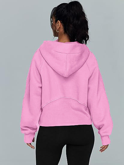 Zipper Hoodies Sweatshirts With Pocket Loose Sport Tops Long Sleeve Pullover Sweaters Winter Fall Outfits Women Clothing Image