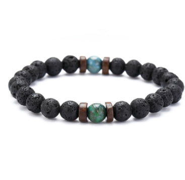 Personality Men's Black Volcanic Stone Bracelet Image