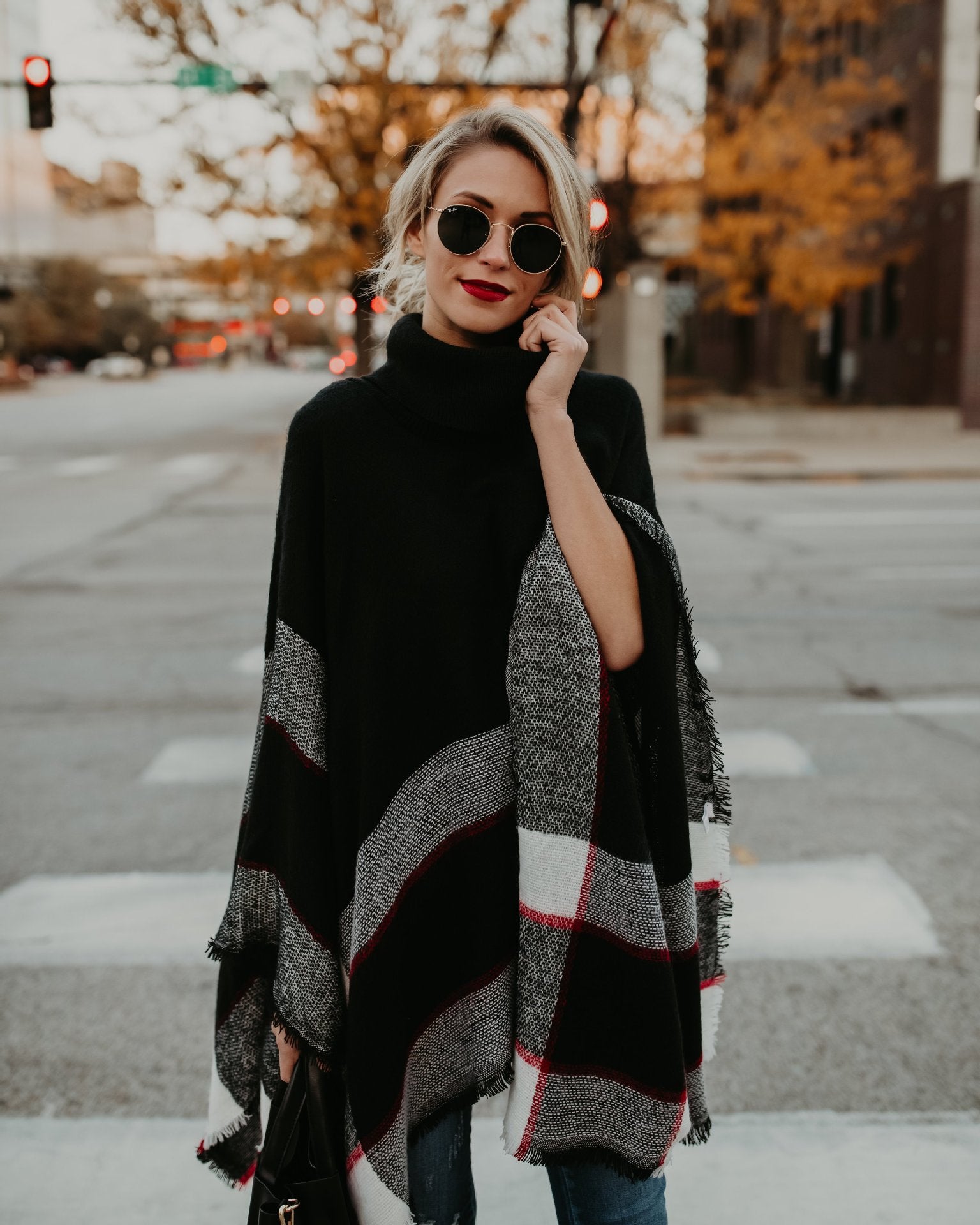 Cape sweater turtleneck sweater Image