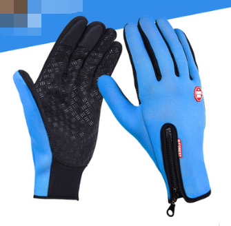 Outdoor Waterproof Gloves Touch Screen Windproof Riding Zipper Sports Winter Warm Fleece Mountaineering Gloves Image