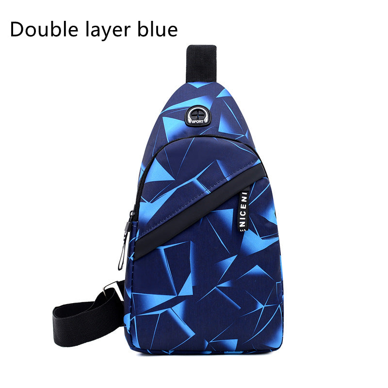 Print Sling Chest Bag For Men Crossbody Bag With Earphone Hole Design Image