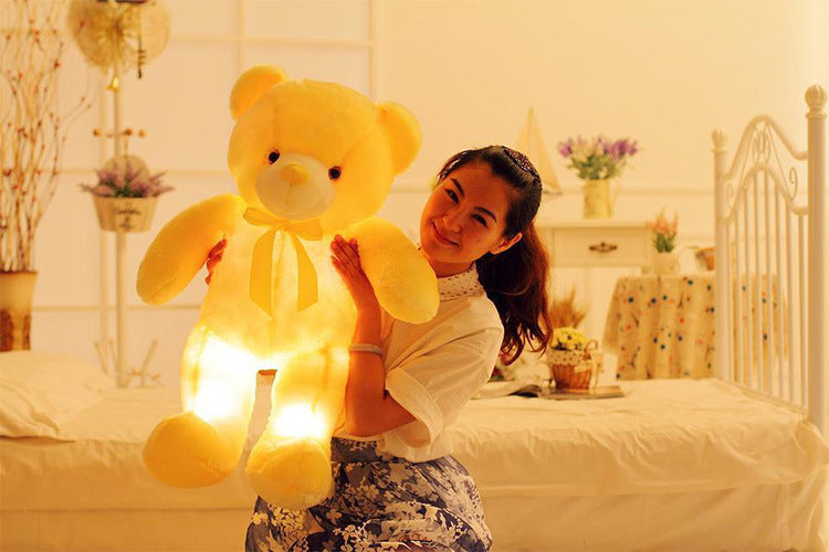 Creative Light Up LED Teddy Bear Stuffed Animals Plush Toy Colorful Glowing Christmas Gift For Kids Pillow Image