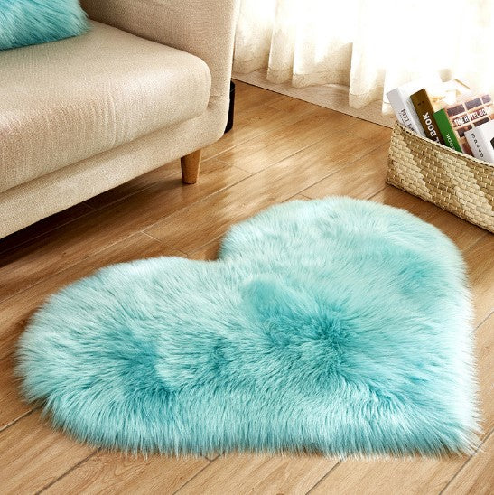 Plush Heart Shaped Carpet Non-Slip Mat Fluffy Rug Floor Mat Blanket Sofa Cushion Foot Pad Carpets For Living Room Home Decor Image