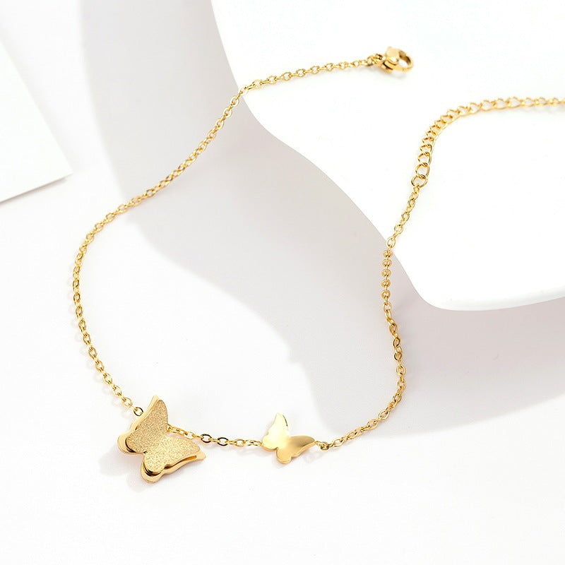 Gold Butterfly Anklet Single Chain Image