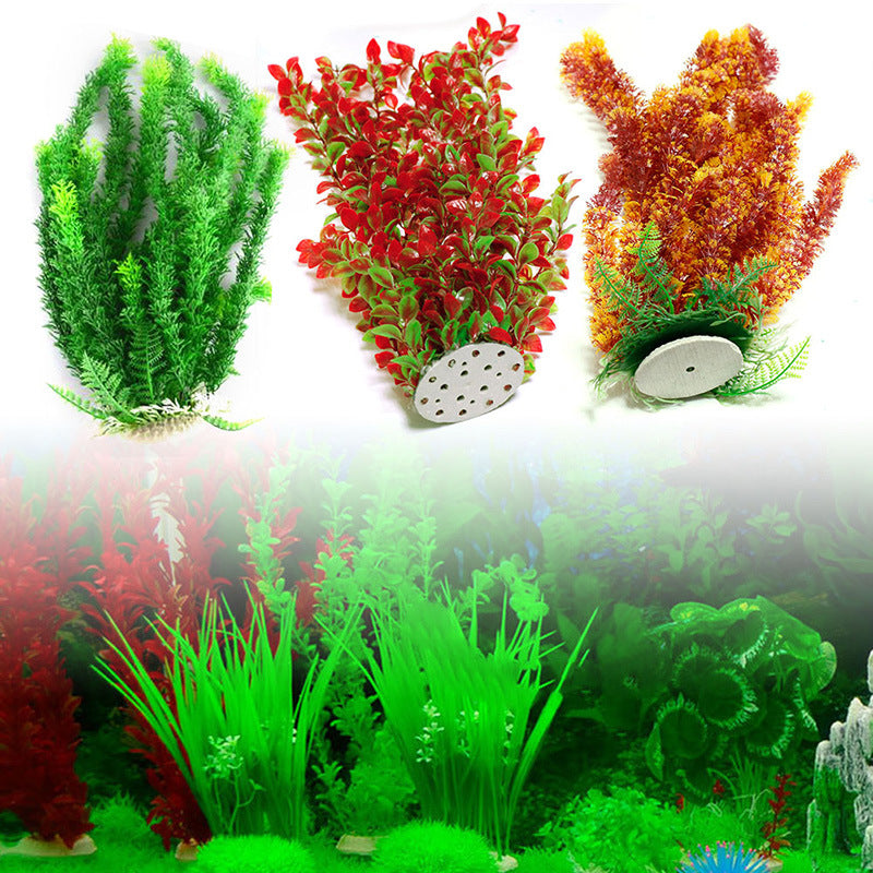 Aquarium fish tank ornament simulation plant Image