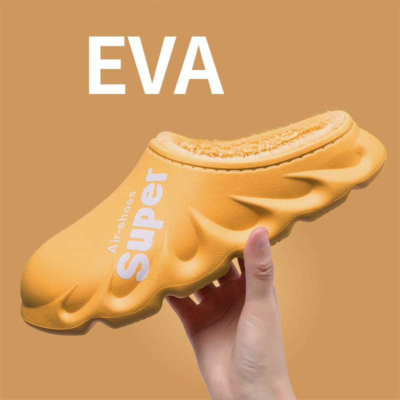 Home Slippers EVA Waterproof Warm Plush Indoor Shoes Couple Couple Shoes Image