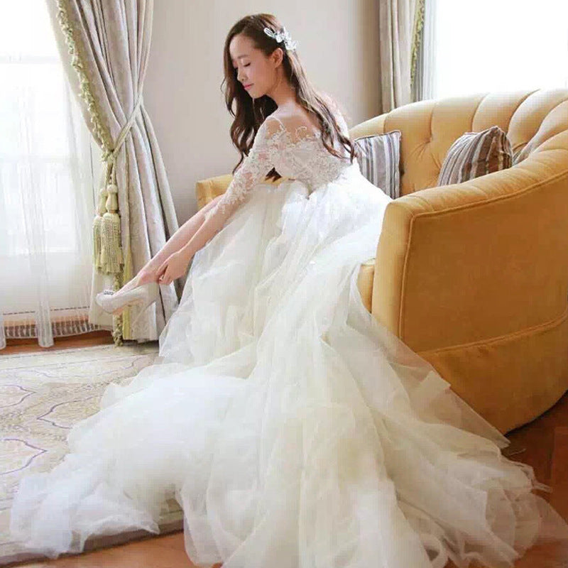 Wedding Dress Bride Lace Sleeves Dress Image