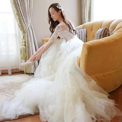 Wedding Dress Bride Lace Sleeves Dress