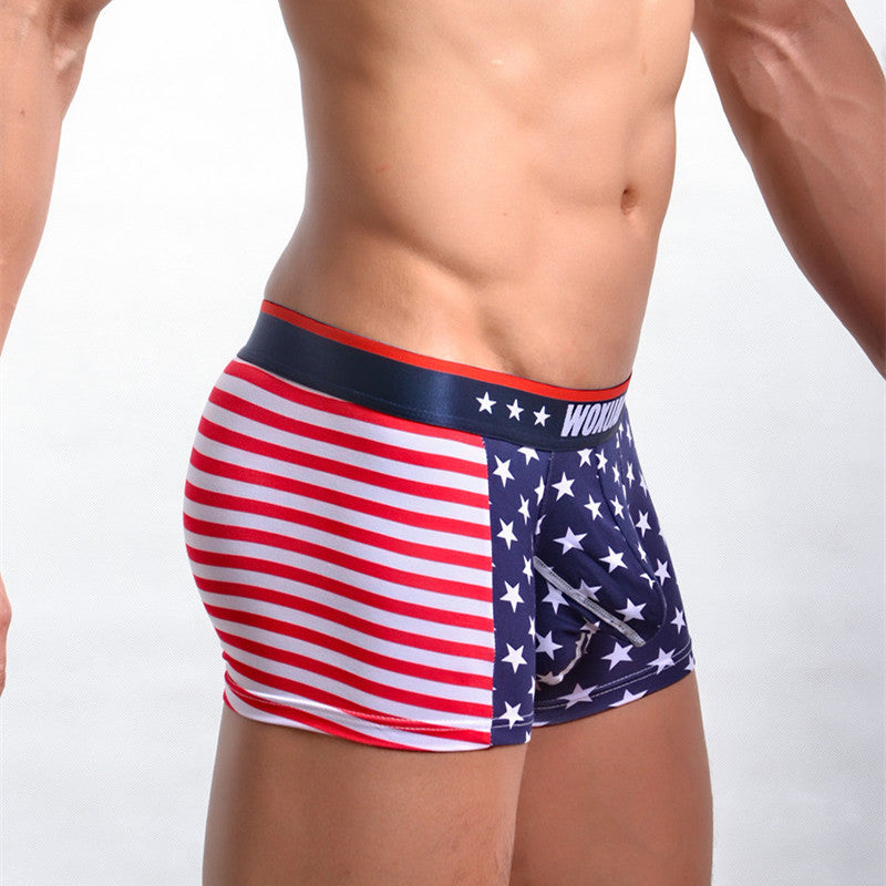 American flag printed ribbed boxers Image